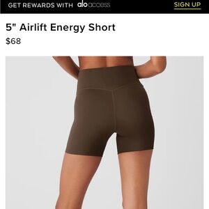 NEW Alo 5 inch biker shorts expresso color